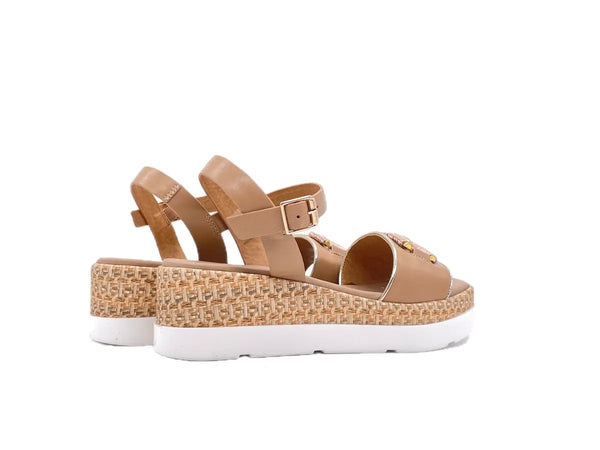 STUDIO MODA Sandali Donna con Zeppa Camel