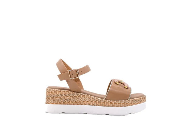 STUDIO MODA Sandali Donna con Zeppa Camel