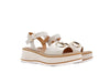 STUDIO MODA Sandali donna con fascia e cinturino in caviglia in pelle avorio