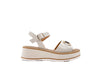 STUDIO MODA Sandali donna con fascia e cinturino in caviglia in pelle avorio