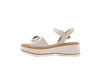 STUDIO MODA Sandali donna con fascia e cinturino in caviglia in pelle avorio