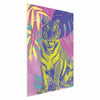 Poster - Colorful Tiger - intense colors of a tiger surrounded by tropical plants