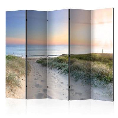 Paravento Morning walk on the beach II [Room Dividers]