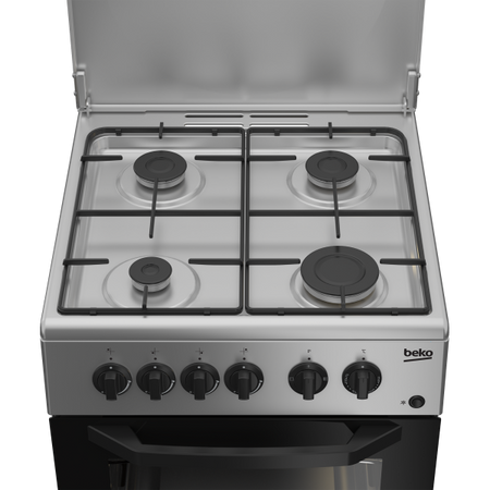 Beko Cucina A Gas 4 Bruciatori Forno Elett.54lt 50x50 Silver Css42014fs