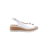 STUDIO MODA Sandali donna in pelle colore bianco con zeppetta