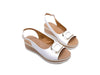 STUDIO MODA Sandali donna in pelle colore bianco con zeppetta