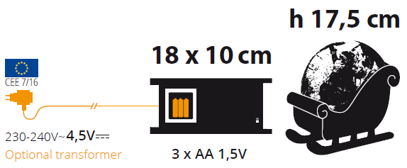 Slitta di Babbo Natale con glitter led scintillanti all'interno della sfera per decorazioni natalizie