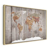 Quadro World Map: Wooden Stories