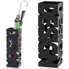 Portaombrelli in Ferro Design Quadrato Stand Nero Vaschetta Salvagoccia