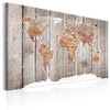 Quadro World Map: Wooden Stories