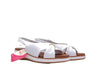 SUSIMODA Sandalo Donna in Pelle Bianco con Incrocio
