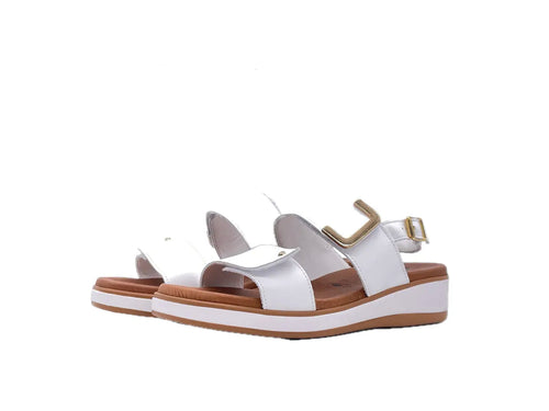 SUSIMODA Sandali Donna Bianchi con doppio strappo