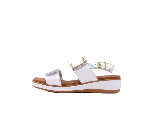 SUSIMODA Sandali Donna Bianchi con doppio strappo