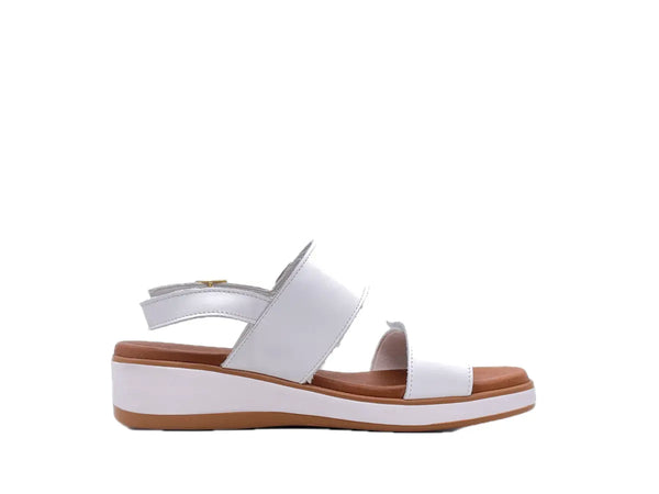 SUSIMODA Sandali Donna Bianchi con doppio strappo