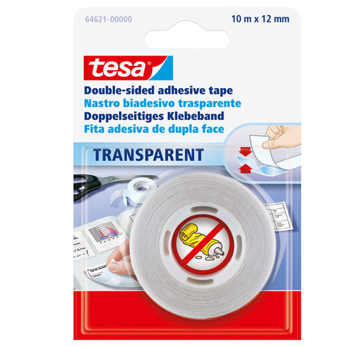 Nastro Biadesivo 10Mtx12Mm Trasparente (Bls 64-621 Tesa