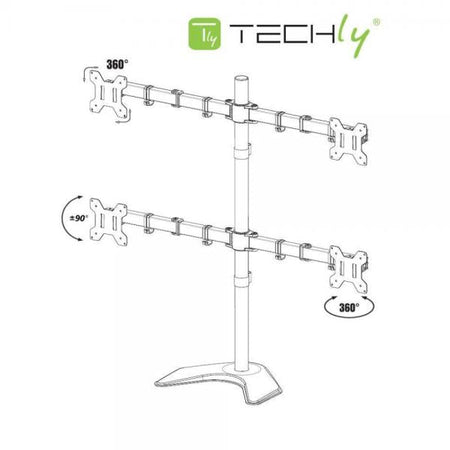 Supporto da Scrivania per 4 Monitor 13-27'' con base