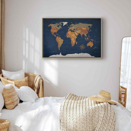 Quadro World Map: Ink Oceans