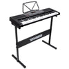 Tastiera Musicale Pianola Elettronica 61 Tasti Luminosi con Supporto e Sgabello