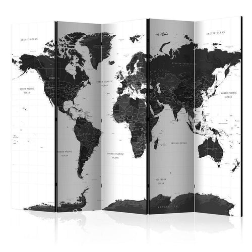 Paravento Black and White Map II [Room Dividers]