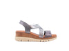 LUXDIVE Sandali donna in pelle e fasce elasticizzate nichel