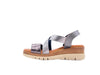 LUXDIVE Sandali donna in pelle e fasce elasticizzate nichel