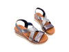 LUXDIVE Sandali donna in pelle e fasce elasticizzate nichel