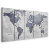 Quadro Concrete World Map (5 Parts) Narrow
