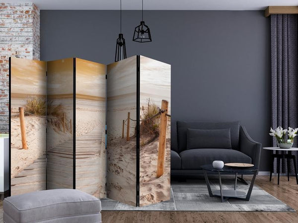 Paravento On the beach sepia II [Room Dividers]