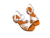 LUXDIVE Sandali donna in pelle bianca platino e bronzo
