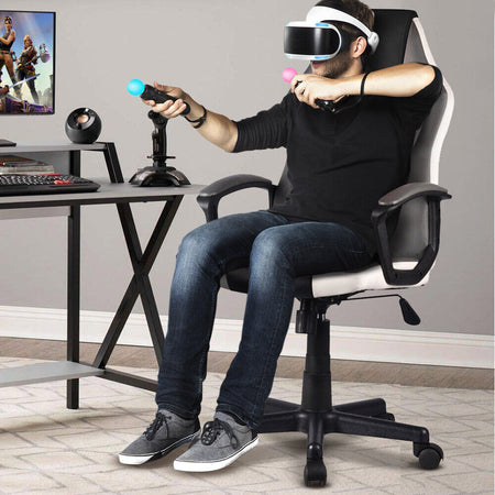 Sedia Poltrona Gaming Scrivana Ufficio Casa Regolabile Girevole Direzionale Grey