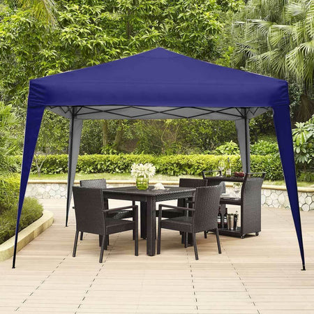 Gazebo 3x3 Pieghevole Impermeabile Richiudibile Fisarmonica Fiera mercato Blu