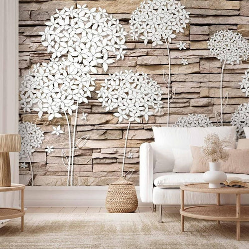 Fotomurale Composizione di fiori sul muro