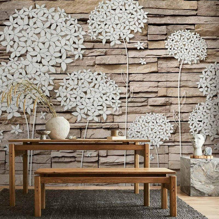 Fotomurale Composizione di fiori sul muro