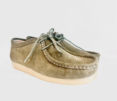 AIR FORCE Scarpa allacciata ingegnere in camoscio verde 07010