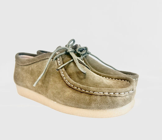 AIR FORCE Scarpa allacciata ingegnere in camoscio verde 07010