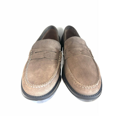 FONTANA Mocassino in suede color sabbia MAXI calzata 0405VI