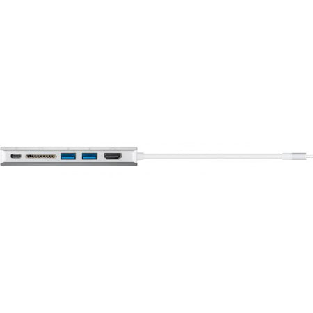 Goobay 76788 replicatore di porte e docking station per laptop USB tipo-C Argento (goobay Multiport USB-C Adapter)