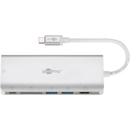 Goobay 76788 replicatore di porte e docking station per laptop USB tipo-C Argento (goobay Multiport USB-C Adapter)