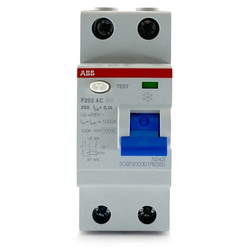 Differenziale puro 0,1A 2 moduli 25A F202AC Abb