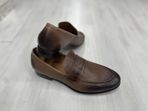 ROSSI Mocassino uomo fondo cuoio dixan marrone Chestnut 264