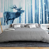 Carta da Parati Deer in the Snow Blue