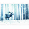 Carta da Parati Deer in the Snow Blue