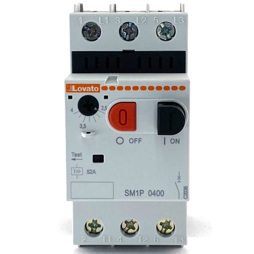 INTERRUTTORE SALVAMOTORE 2,5- 4A 100KA A 400V 3KA A 690V PULSANTI