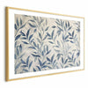 Poster - Delicate Botanical Motif with Blue Leaves