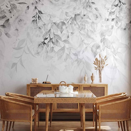 Carta da Parati Cascata di Rose Bianche