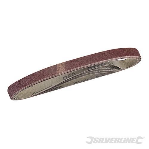 Nastri abrasivi 10 x 330 mm in ossido di alluminio per levigatrici a nastro silverline Silverline