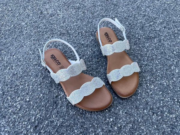 IGI &amp; CO.. Sandali bassi donna bianco con strass