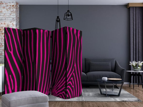 Paravento Zebra pattern (violet) II [divisori da interno]