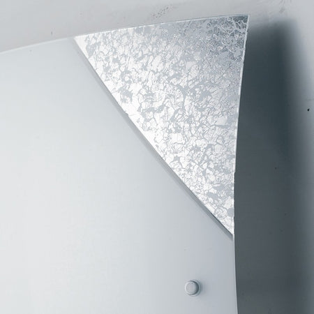 Plafoniera Moderna Quadrata Vetro Bianco Decoro Argento Soffitto Parete E27