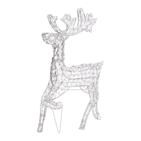 Renna natale luminosa cristalli 200 led da esterno galoppante Decorazione natalizia h 85 cm
